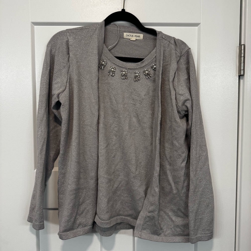 Gray Embellished Top